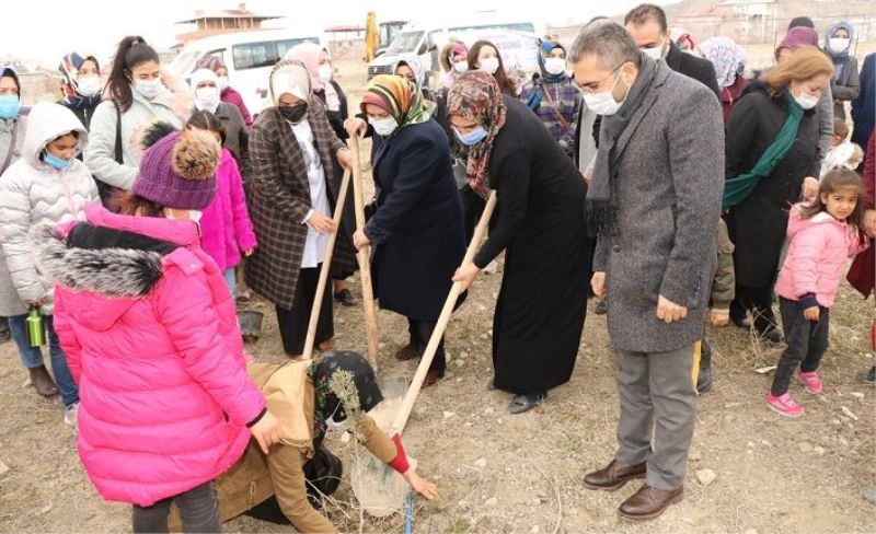 Başkan Say ve kadınlar fidan dikti