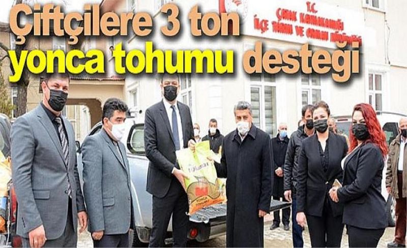 Çiftçilere 3 ton yonca tohumu desteği