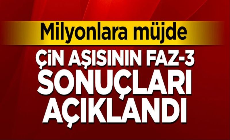 Çin aşısı Sinovac’ın faz-3 sonuçları açıklandı