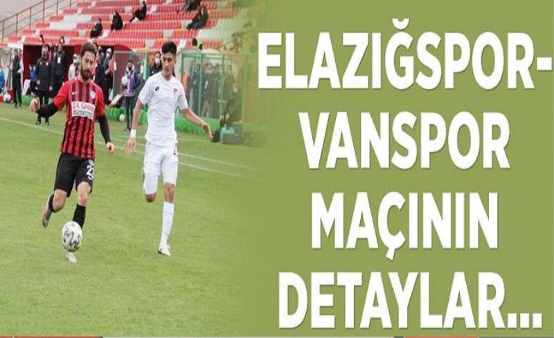 Elazığspor- Vanspor maçının detaylar…