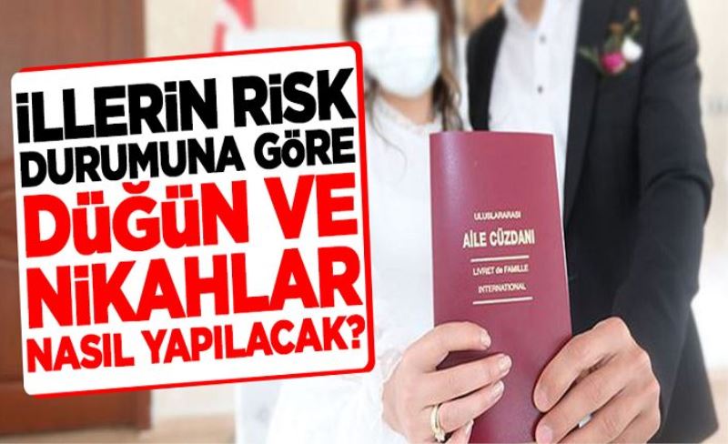 İllerin risk durumuna göre 'Nikah ve düğünler nasıl yapılacak?'