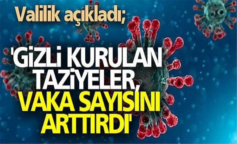 Valilik açıkladı; 'Gizli kurulan taziyeler, vaka sayısını arttırdı'