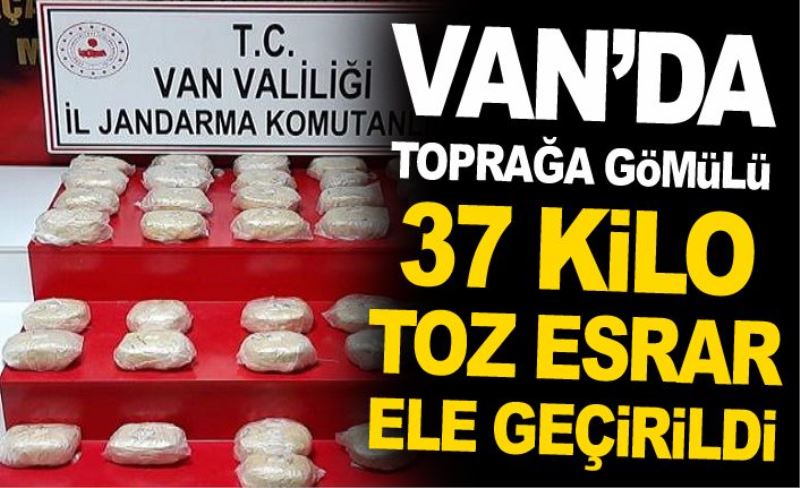 Van’da toprağa gömülü 37 kilo toz esrar ele geçirildi