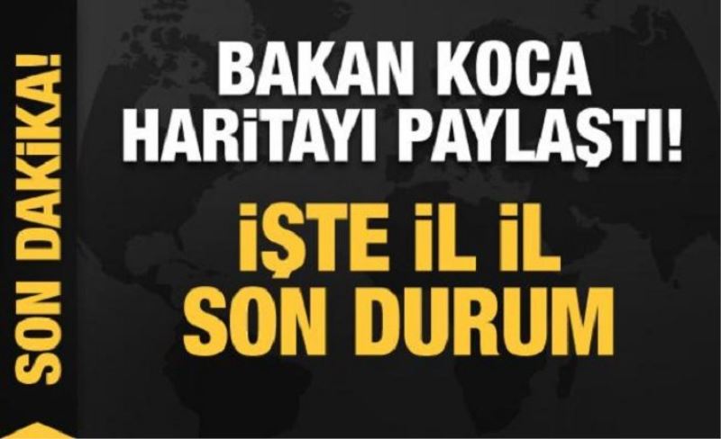 Bakan Koca yeni haritayı paylaştı! İşte il il son durum