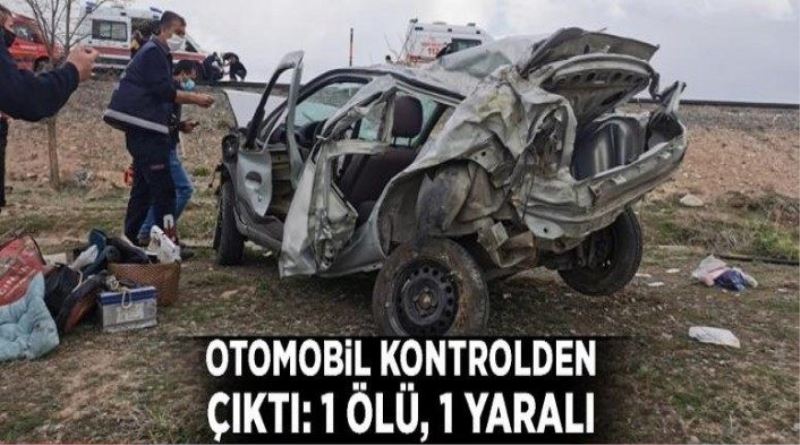 Otomobil kontrolden çıktı: 1 ölü, 1 yaralı