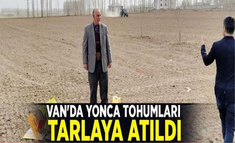 Van'da yonca tohumları tarlaya atıldı