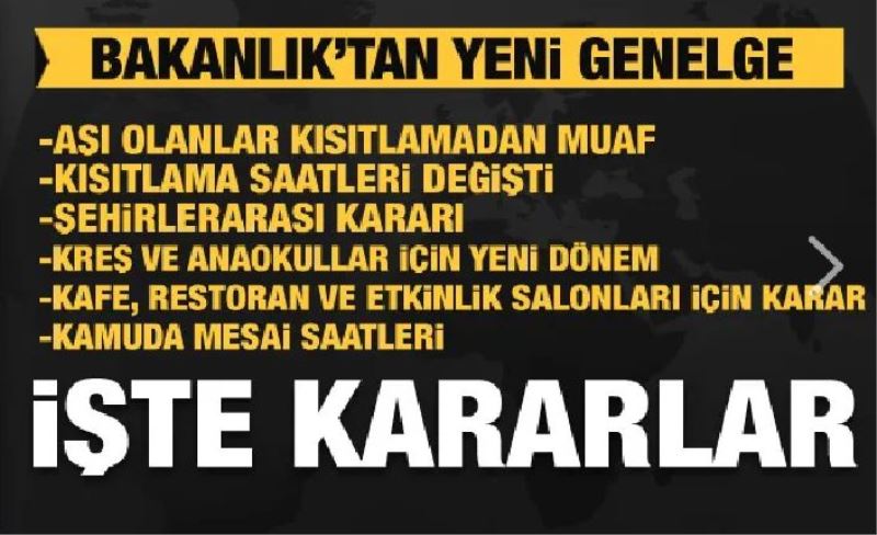 Bakanlık'tan son dakika normalleşme genelgesi! İşte alınan bütün kararlar...