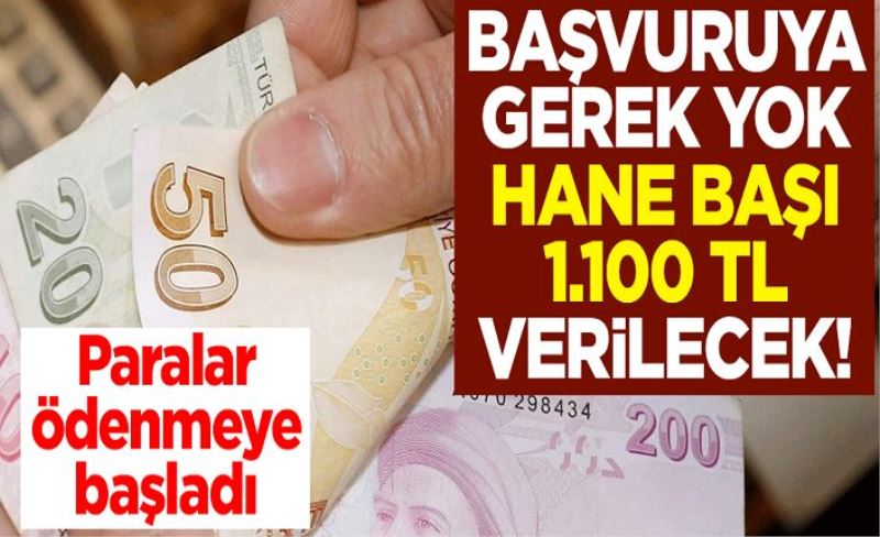 Başvuru yapmaya gerek yok, hane başı 1.100 TL verilecek! Paralar ödenmeye başladı