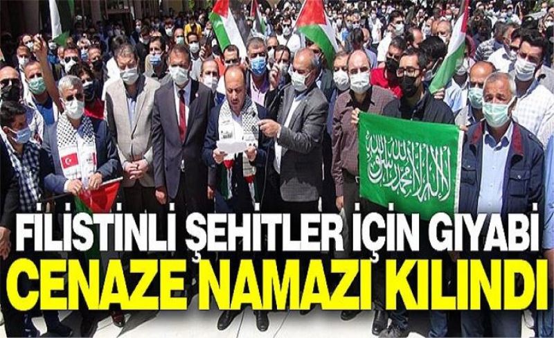 Filistinli şehitler için gıyabi cenaze namazı kılındı