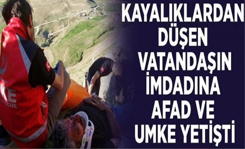 Kayalıklardan düşen vatandaşın imdadına AFAD ve UMKE yetişti