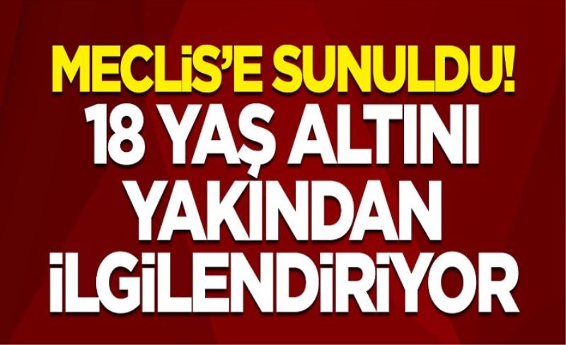 Meclis'e sunuldu! 18 yaş altını yakından ilgilendiriyor