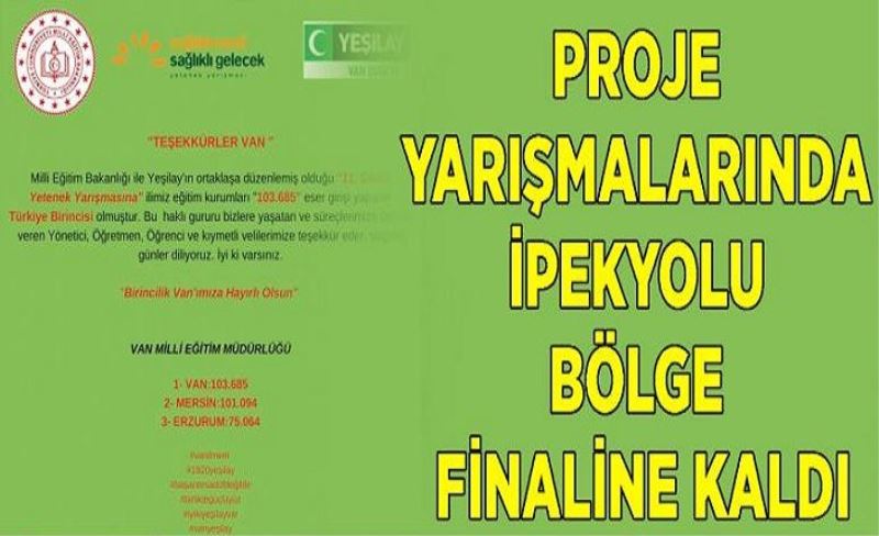 Proje yarışmalarında İpekyolu bölge finaline kaldı