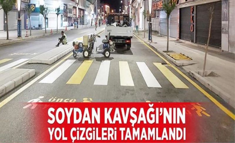 Soydan Kavşağı’nın yol çizgileri tamamlandı