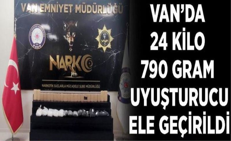 Van’da 24 kilo 790 gram uyuşturucu ele geçirildi