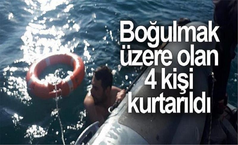 Boğulmak üzere olan 4 kişi kurtarıldı