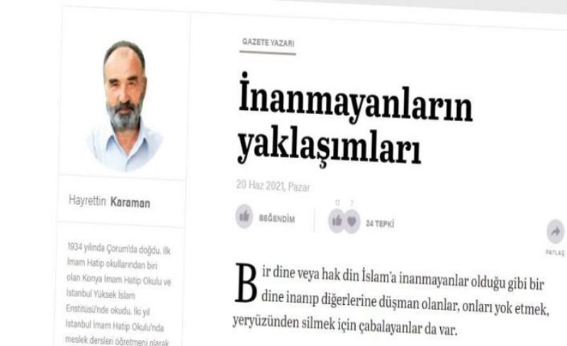 “Yarının dünyasında dinin yeri olmayacak” ezberi