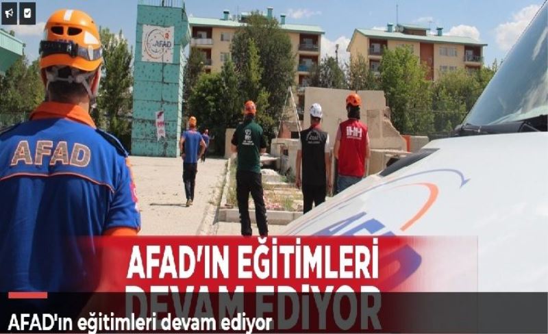 AFAD'ın eğitimleri devam ediyor