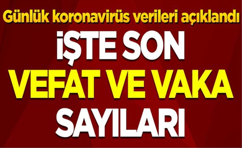 Günlük koronavirüs verileri açıklandı! İşte son 24 saatin vaka ve vefat sayıları