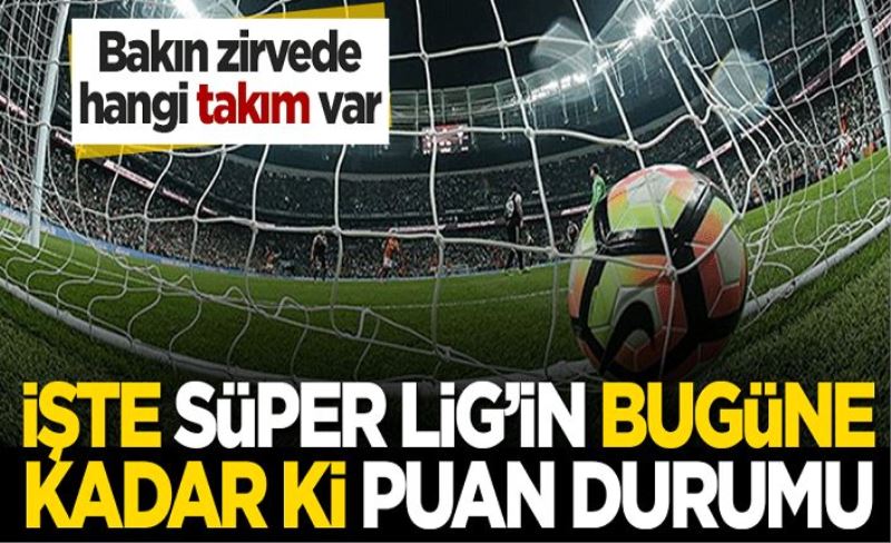 İşte Süper Lig'in bugüne kadar ki puan durumu