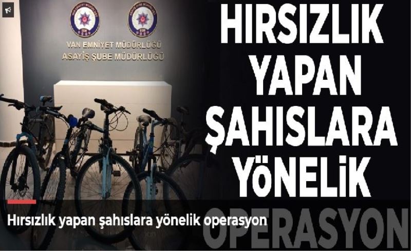 Hırsızlık yapan şahıslara yönelik operasyon