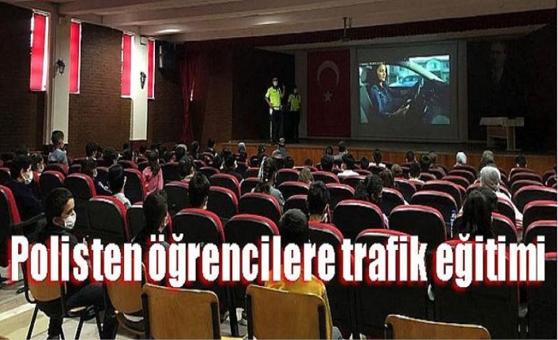 Polisten öğrencilere trafik eğitimi