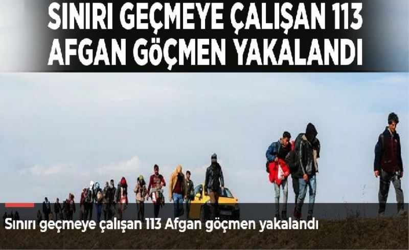 Sınırı geçmeye çalışan 113 Afgan göçmen yakalandı