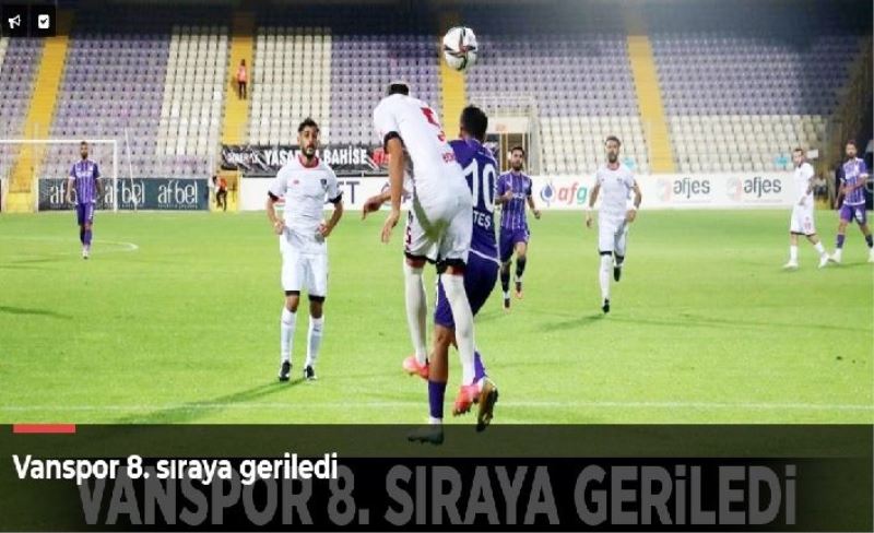 Vanspor 8. sıraya geriledi