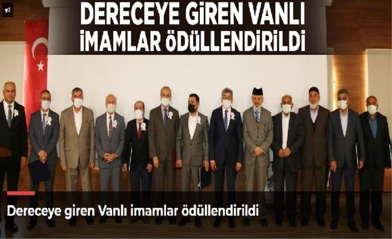 Dereceye giren Vanlı imamlar ödüllendirildi