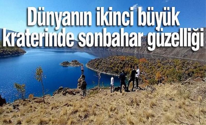 Dünyanın ikinci büyük kraterinde sonbahar güzelliği