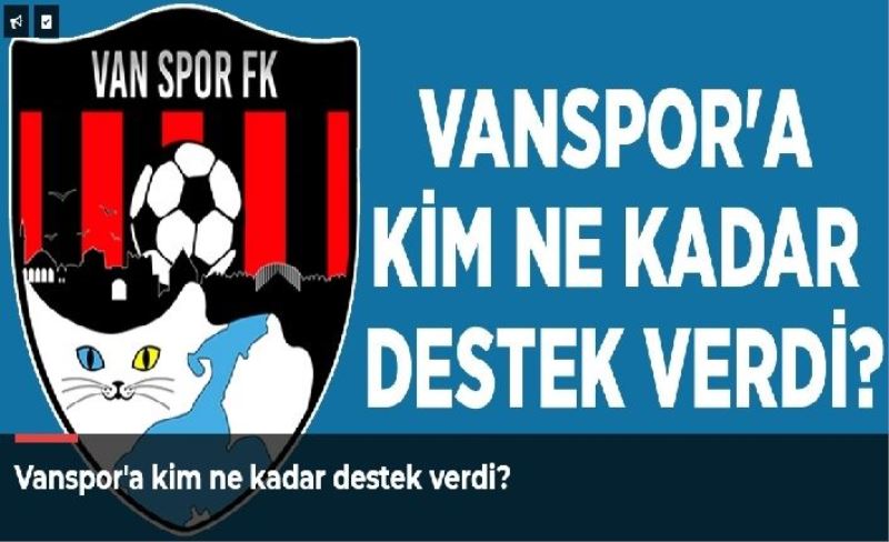 Vanspor'a kim ne kadar destek verdi?