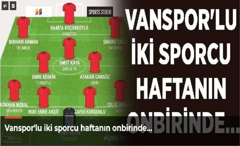 Vanspor'lu iki sporcu haftanın onbirinde…