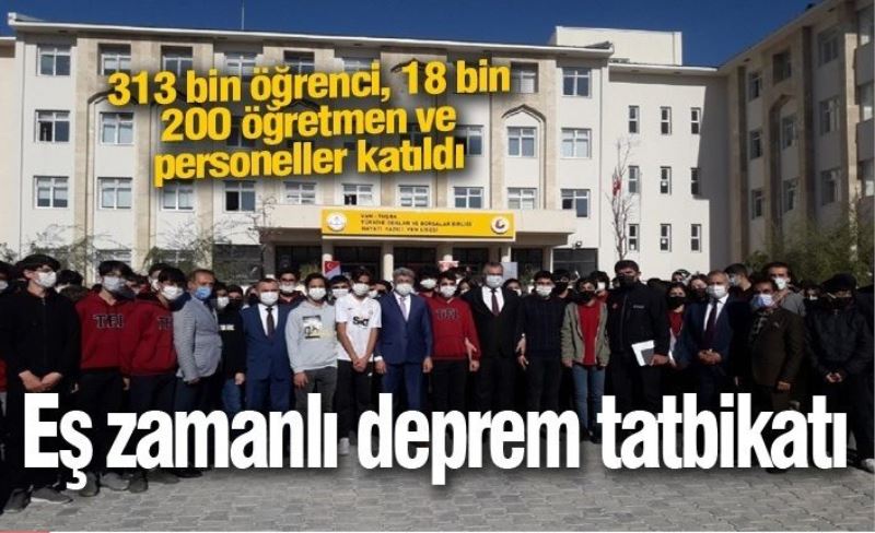 Eş zamanlı deprem tatbikatı