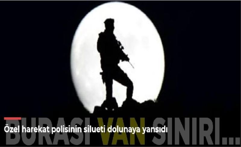 Özel harekat polisinin silueti dolunaya yansıdı