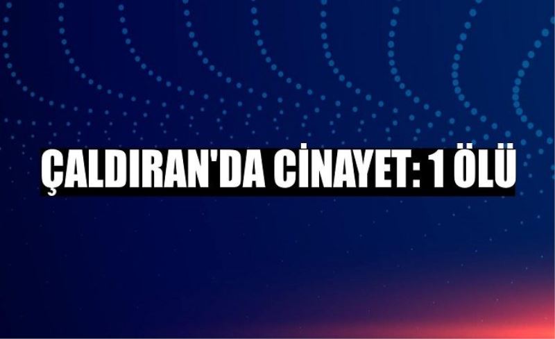 Çaldıran’da cinayet: 1 ölü