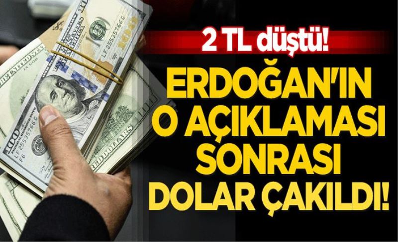 Konuşması bitene kadar 2 TL düştü! Erdoğan'ın o açıklaması sonrası dolar çakıldı!