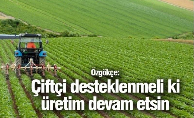 Özgökçe: Çiftçi desteklenmeli ki üretim devam etsin