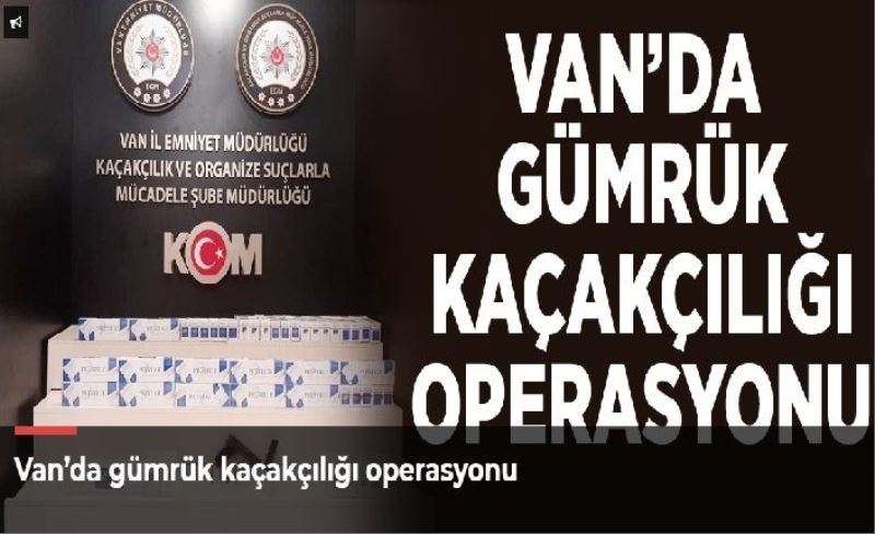 Van’da gümrük kaçakçılığı operasyonu