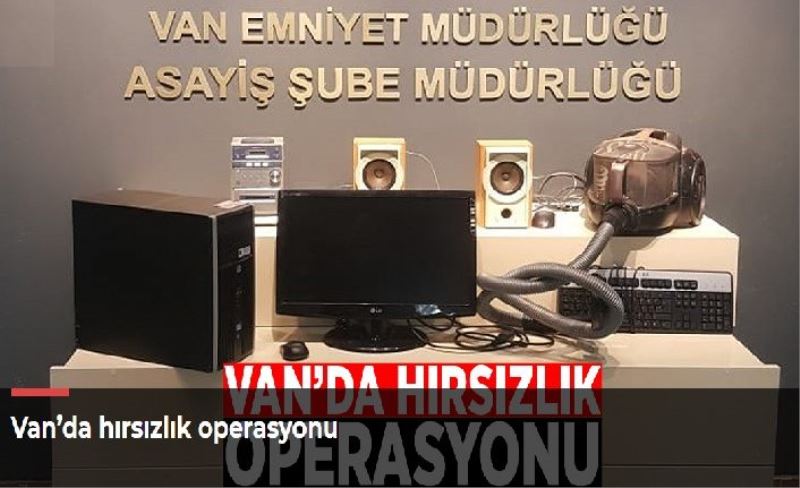 Van’da hırsızlık operasyonu