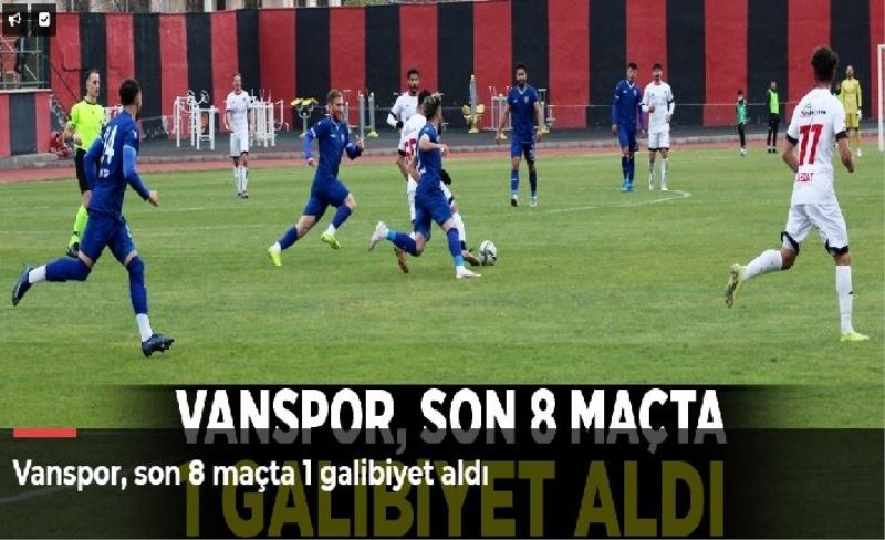 Vanspor, son 8 maçta 1 galibiyet aldı