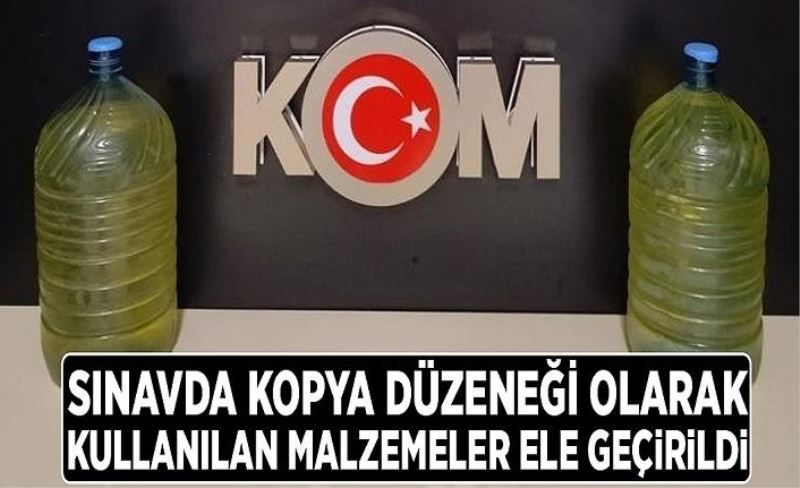 Sınavda kopya düzeneği olarak kullanılan malzemeler ele geçirildi