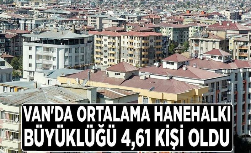 Van'da ortalama hanehalkı büyüklüğü 4,61 kişi oldu