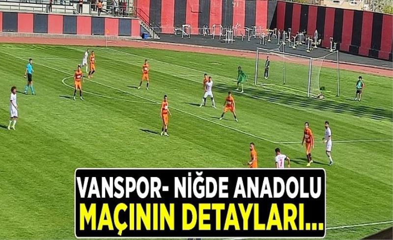 Vanspor – Niğde Anadolu FK maçının detayları…
