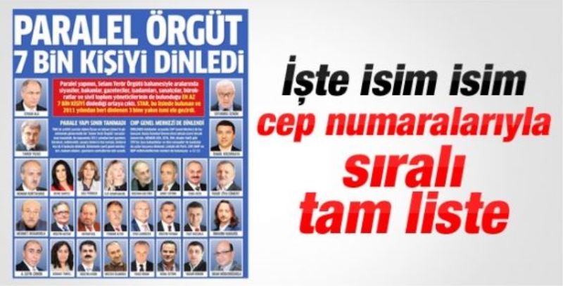 7 bin kişilik dinleme listesi yayınlandı