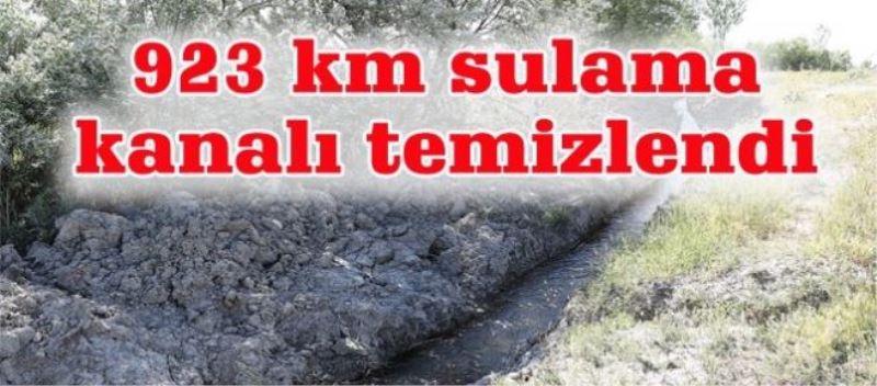 923 km sulama kanalı temizlendi