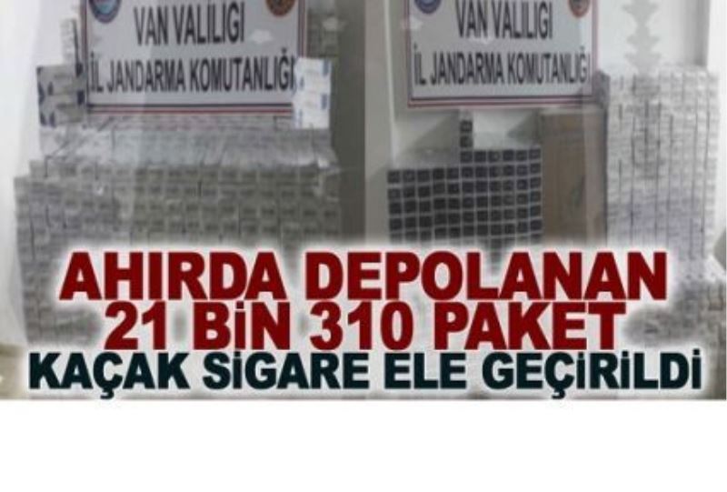 Ahırda, 21 bin 310 paket kaçak sigara ele geçirildi