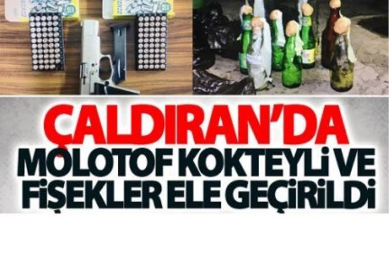 Çaldıran’da molotof kokteyli ve fişekler ele geçirildi