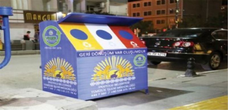 Geri dönüşüm için bin 500 kutu dağıtıldı