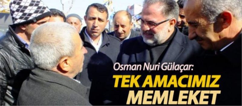 GÜLAÇAR: TEK AMACIMIZ MEMLEKETİN KAZANMASIDIR 