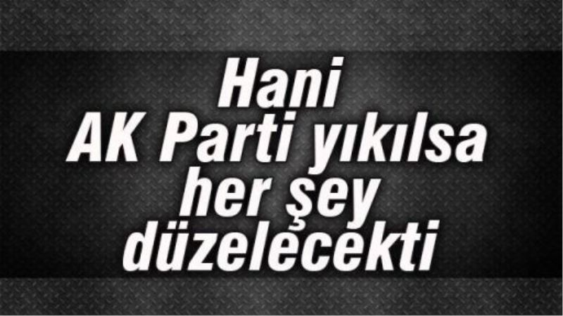 Hani AK Parti yıkılsa her şey düzelecekti