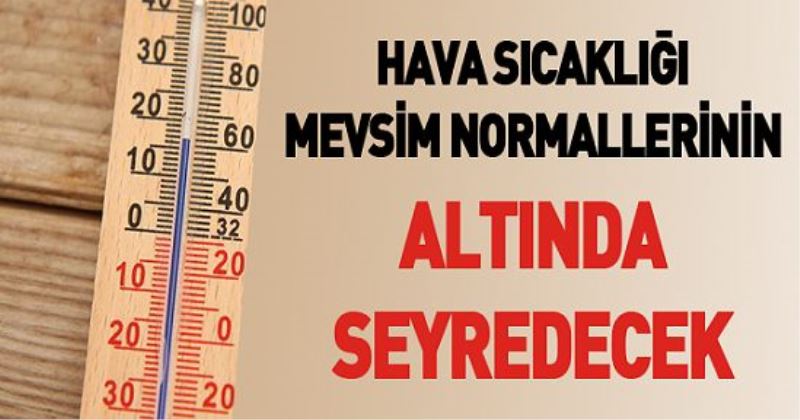 Hava sıcaklığı mevsim normallerinin altında seyredecek